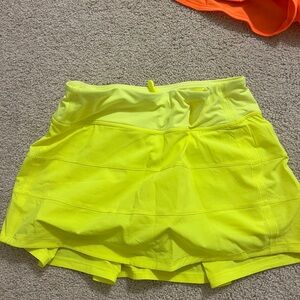 Lululemon Neon Yellow Pace Rival Skirt